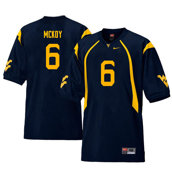 NCAA Men's Kennedy McKoy West Virginia Mountaineers Navy #6 Nike Stitched Football College Throwback Authentic Jersey UU23M15DP